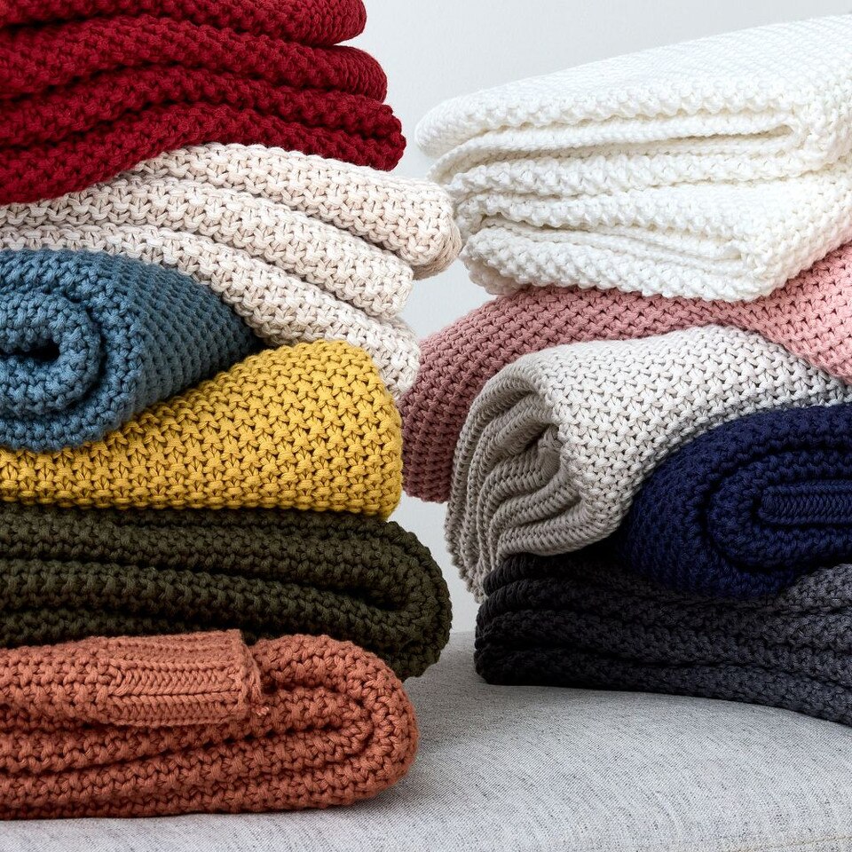 Cotton Knit Throws West Elm UK